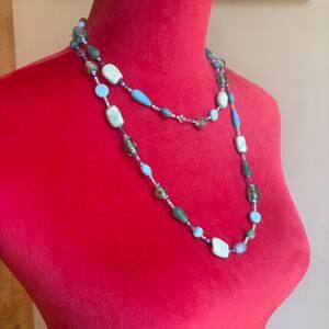 Glass beaded necklace with floral
